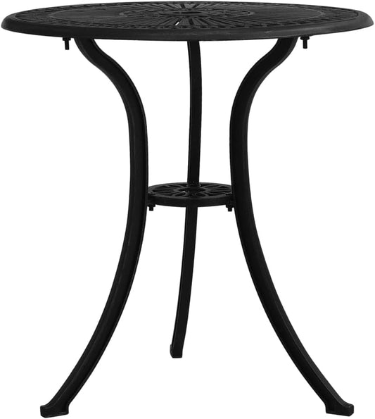 vidaXL Garden Table Outdoor Patio Yard Backyard Restaurant Kitchen Dining Dinner Table Desk Stand Furniture Black 62 cm Cast Aluminium