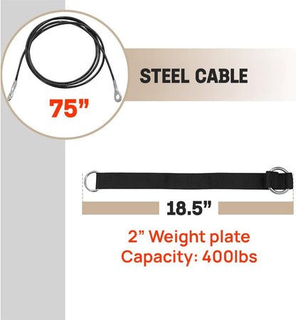 Yes4All Weight Plate Loading Pin 1 inch and 2 inch, Fitness LAT Cable Pulley System Gym, Heavy Duty Gym Equipment for Home with Tricep Rope Cable Attachment