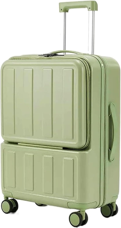 GUHPZA Hand Suitcase Luggage Suitcases with Charging Port Expandable Luggage Combination Padlock Luggage Hand Luggage Hand Luggage (Green 22 Inch)