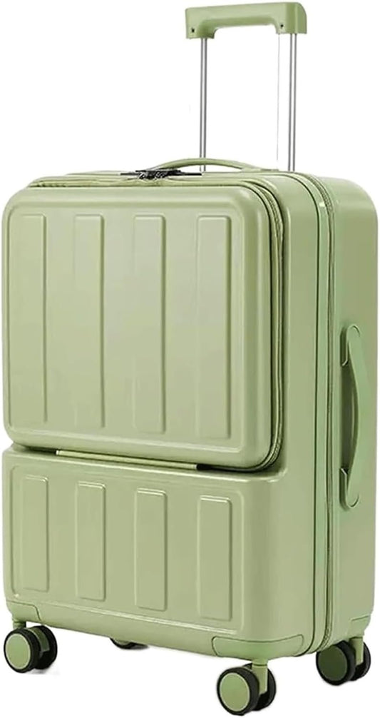 GUHPZA Hand Suitcase Luggage Suitcases with Charging Port Expandable Luggage Combination Padlock Luggage Hand Luggage Hand Luggage (Green 22 Inch)