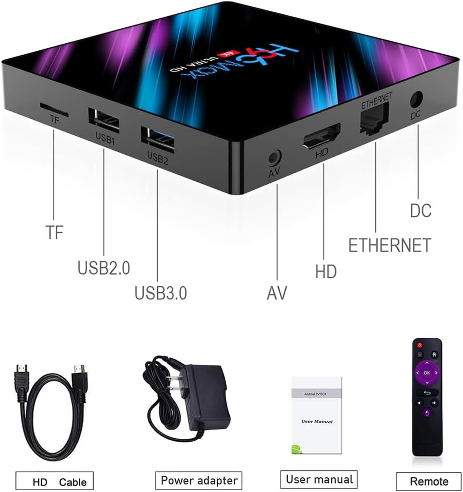 Android 10.0 TV Box, LEFFOT 4K Ultra HD Streaming Device for TV with HDR10 (2GB+16GB)