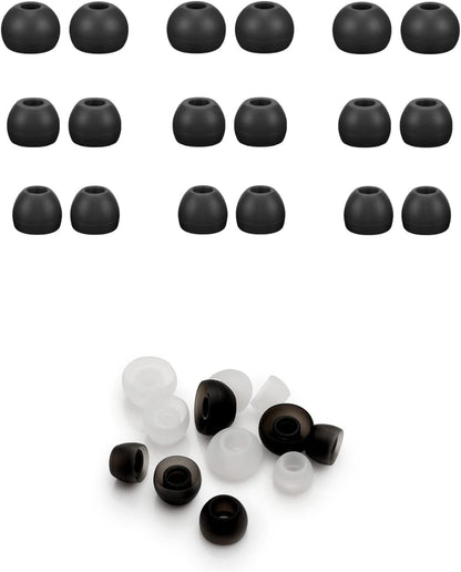 Earbud Ear Tips Replacement 3 Sets (9 Pairs), Multi Sizes Small Medium Large S/M/L Earphone Covers, Soft Silicone Earpads for in-Ear Headphones Earbuds Earphones (Black)