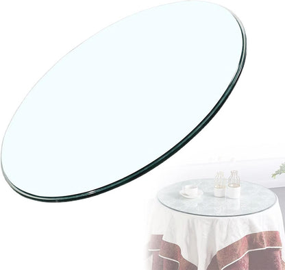 35-100 cm Tempered Glass Round Tabletop, Polished Edges, Sturdy & Durable Dining Table Glass, Elegant Round Surface for Home & Restaurant Use, Crystal Clear Design