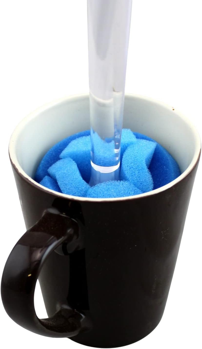 Soft Touch Kitchen Glassware Multi-Purpose Sponge Puff Dish Brush 11.5" with Clear and Comfortable Ergonomic Handle (1)