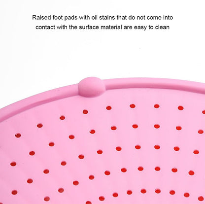 IOIUSKKU Effortless Cleaning with Food Grade Silicone Oil Baffle Splatter Screen for Frying Pan Stainless Steel Kitchen Gadgets, Pink