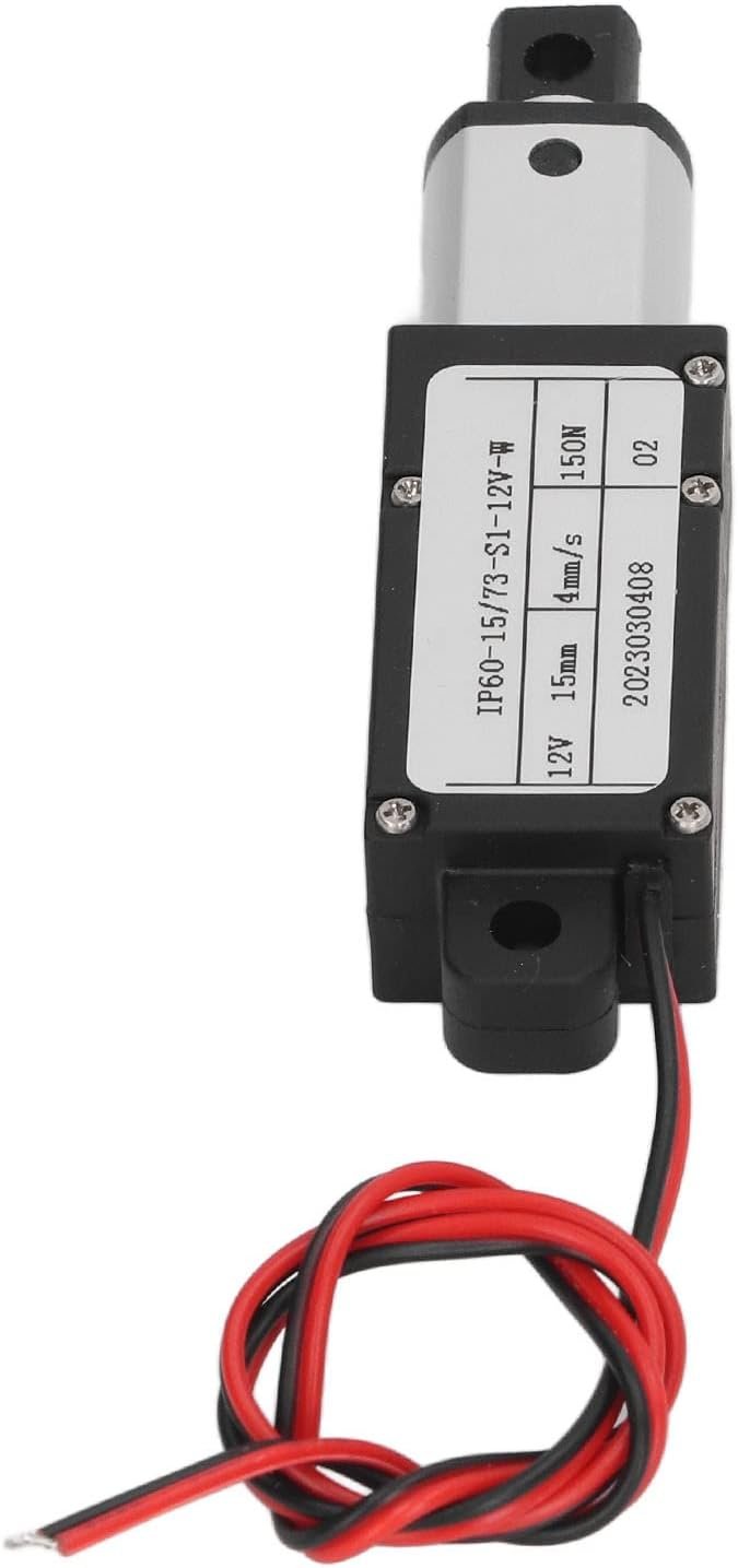15mm Stroke Micro Linear Actuator, 12V Force 150N Speed 4mm / s Mini Electric Linear Actuator Built in Limit Switch, Electric Motion Actuator for Home Automation, Robotics, Cabinet (No Bracket)