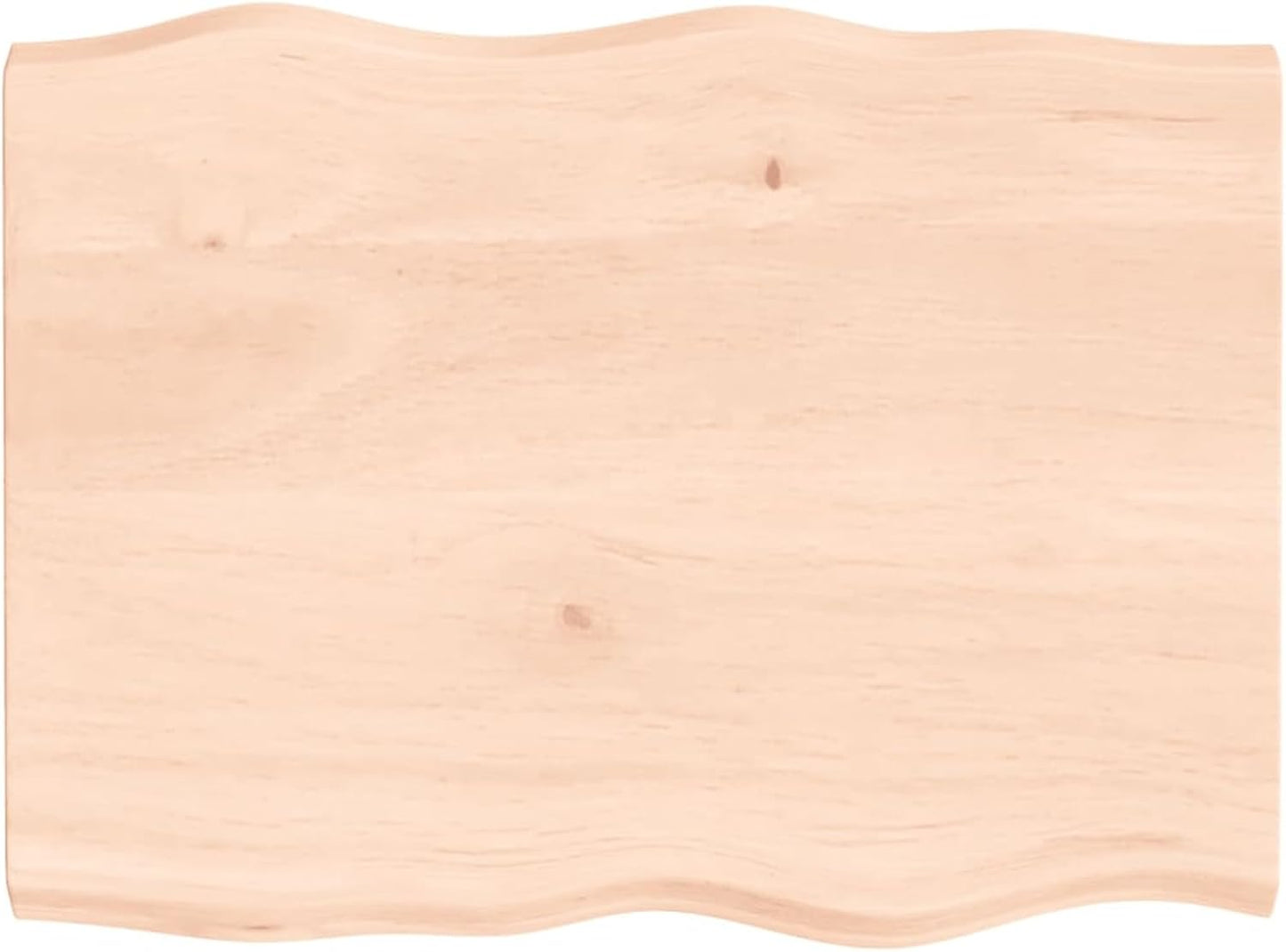 Solid Oak Tabletop 80 x 60 cm, Unfinished Live Edge Replacement for Kitchen Coffee Table, Dining Table, Desk, Durable Wood Surface for Home and Office