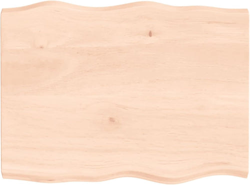 Solid Oak Tabletop 80 x 60 cm, Unfinished Live Edge Replacement for Kitchen Coffee Table, Dining Table, Desk, Durable Wood Surface for Home and Office