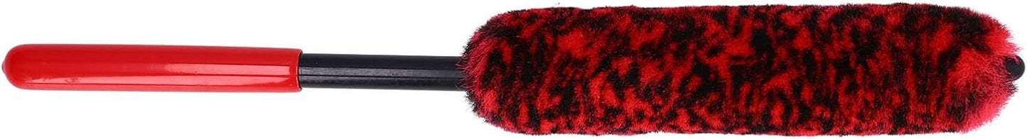 Uplory Wheel Brush, Wheel Detailing Brush Pp Handle Brush End Dense Absorbent Synthetic Wool Microfiber, Rim Cleaner Brush for Car Wheel
