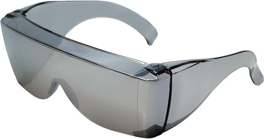 Calabria 3000 Fit Over Safety Glasses Fitover Prescription Eyewear Silver Mirror Men Women Wrap Around Tinted Anti Fog Glare