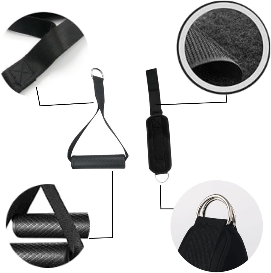Pilates Straps,Ankle Straps & Exercise Handles for Cable Machinesr Attachments Gym Glute Workouts Kickbacks, for Home Gym Workout