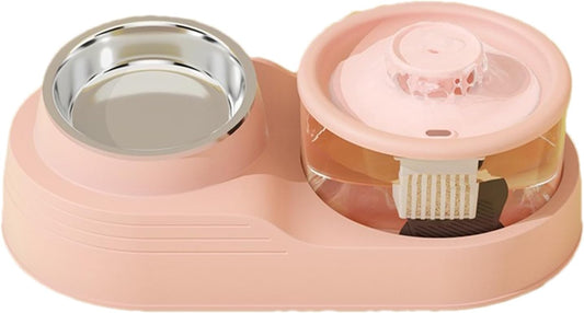 Alimentatore di gatti e distributore d'acqua, alimentatore di gatti automatici - 2 su 1 alimentatore automatico per cani | Forniture di alimentazione e irrigazione per animali domestici per la gestion