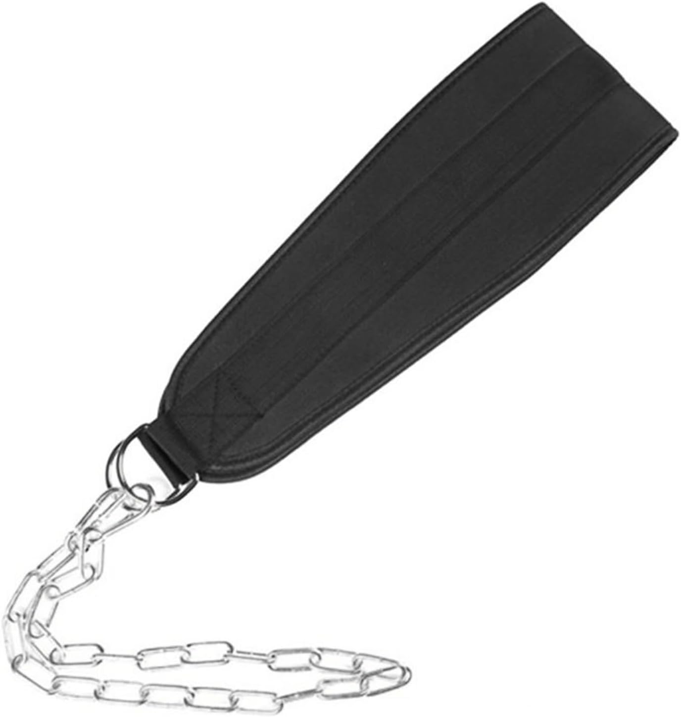 Weight Training Belt, Squat Fitness Gear, Steel Chain Support, Ergonomic Waist Fit, Heavy Load Capacity, Black, Great for Deadlifts, Calisthenics, and Home Gym Workouts