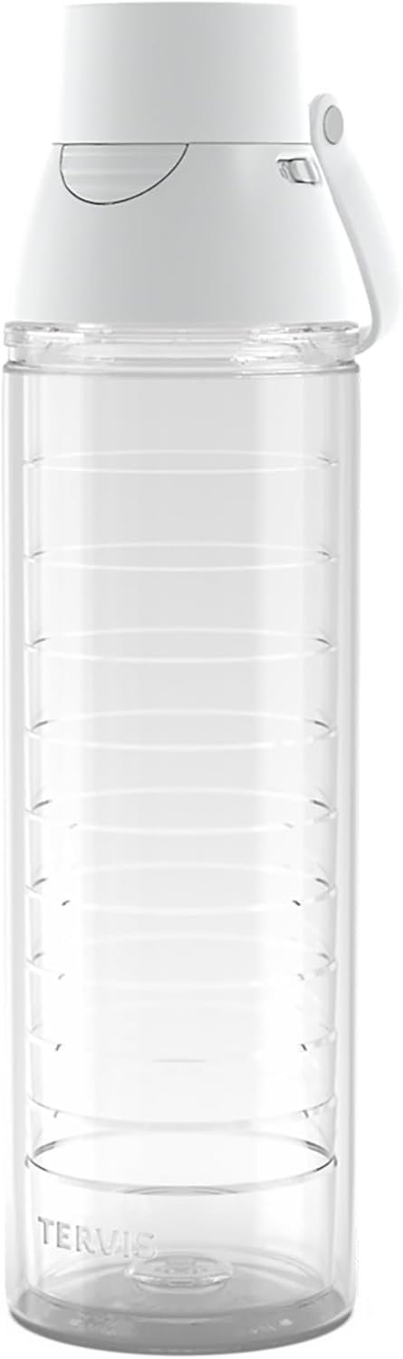 Tervis Clear & Colorful Insulated Tumbler, 24oz Venture Lite Water Bottle, White Lid