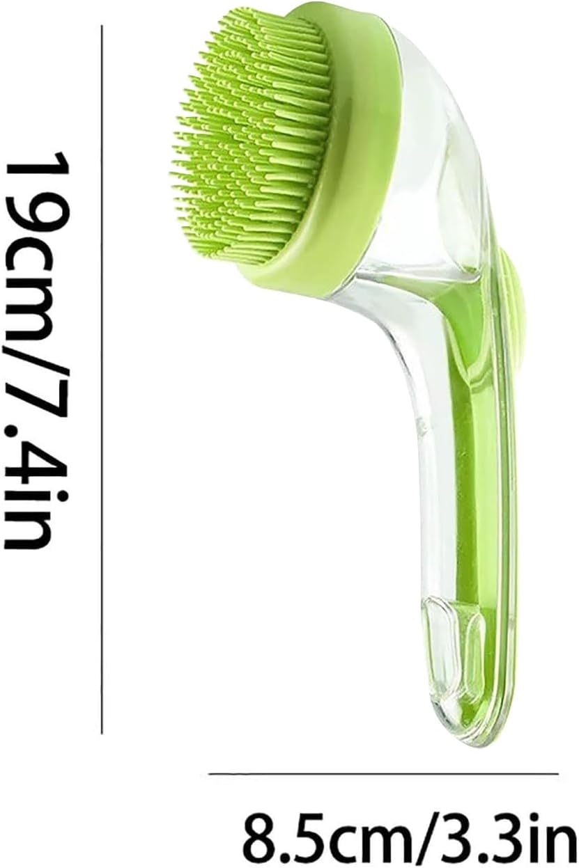 Dog Bath Brush, Pet Toilet Massage, Portable Silicone Bristles, Ergonomic Handle Scrubber, Deep Cleaning Massage, for Indoor, Outdoor Bathing, Shower, Spa, Cats, Kittens
