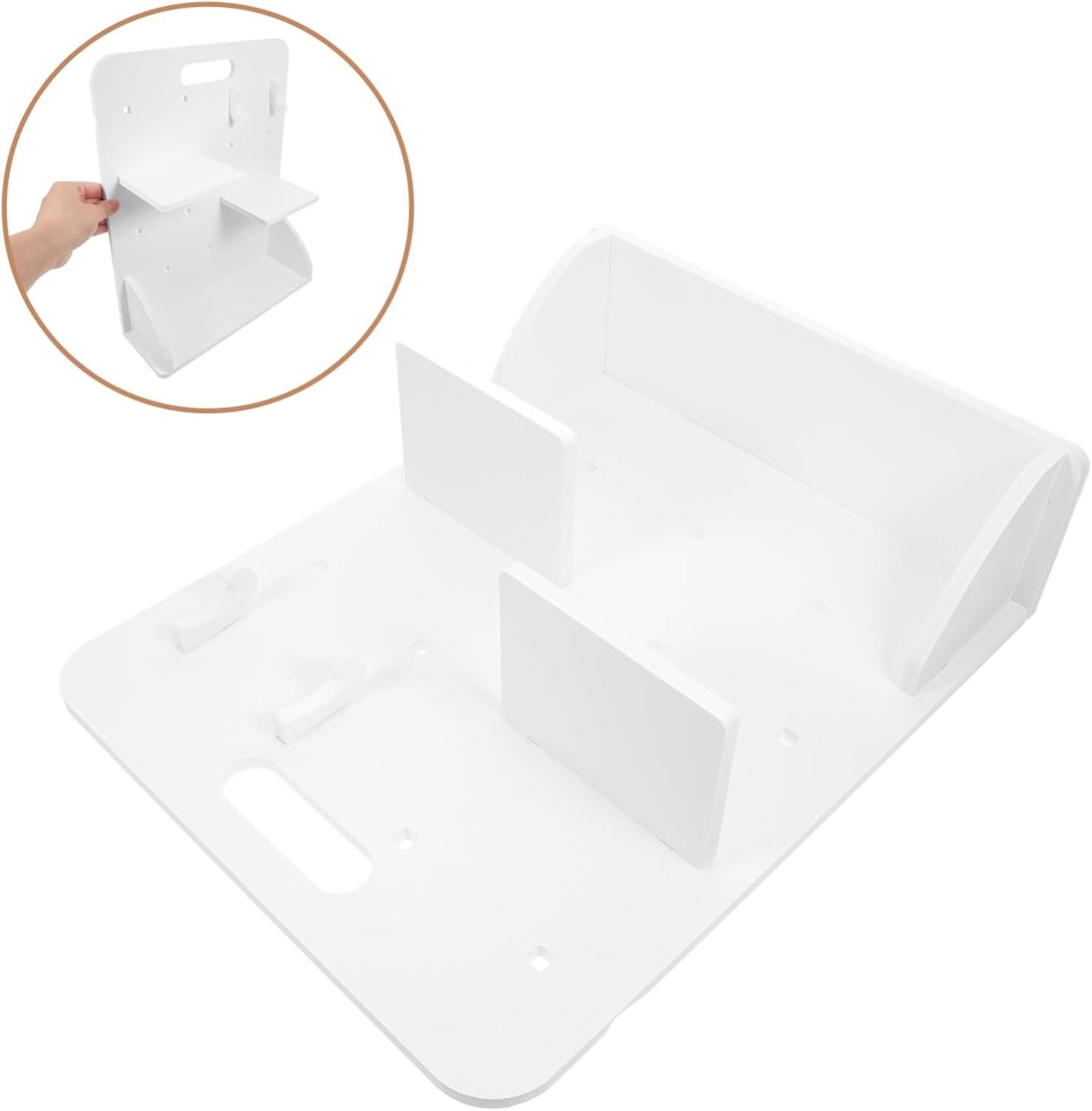 MUELODSIC 1 Set Pegboard Office Desk Organizer with Shelves Hooks No Drill Installation Composite for Workspace Organization Desktop Storage