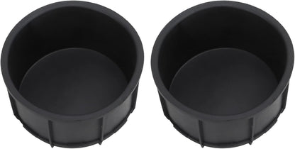 Cup Holder Insert Liner, 2Pcs Black Rubber Center Console Cup Holder Insert Liner Automotive Interior Accessories 9cmx4.5cm/3.5cmx1.8in