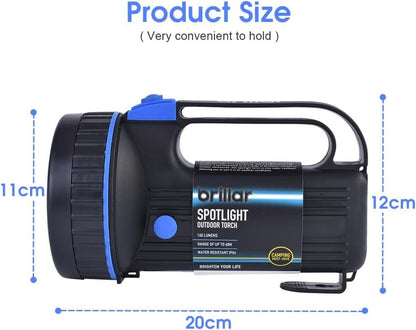 Brillar Super Bright Spotlight Flashlight, Powerful LED Handheld Searchlight, Portable High Lumens Powered Spot Lights Outdoor Flood Tactical Torch Light Waterproof for Camping Outdoor Marine Boating