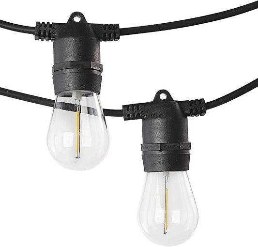 Groverdi LED Festoon Lights, 30M 30 Bulbs Christmas String Lights Outdoor Waterproof IP65 Strip Hanging Bulbs for Wedding Party Garden Easter S14 1W LED Bulb Kit