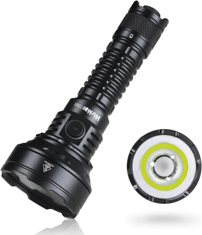 Wurkkos Tactical Flashlight High Lumens TD01C Rechargeable Torch 2000 Lumen, Max 1039 Meters Beam Distance Led Torch, Powerful IP68 Waterproof Flashlight for Camping Hiking(6500K)