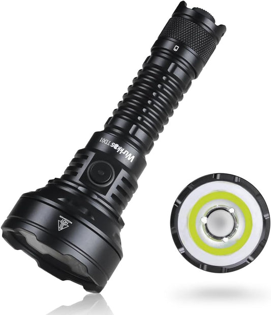 Wurkkos Tactical Flashlight High Lumens TD01C Rechargeable Torch 2000 Lumen, Max 1039 Meters Beam Distance Led Torch, Powerful IP68 Waterproof Flashlight for Camping Hiking(6500K)