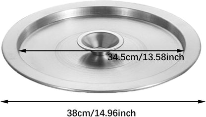 Ｂｅｓｇａ Frying Pan Cover,Stockpot Lid,Cookware Cover,Stainless Steel Household Bakeware,Pot Skillet Lid,Cooking Pot Lid for Skillets, 38cm