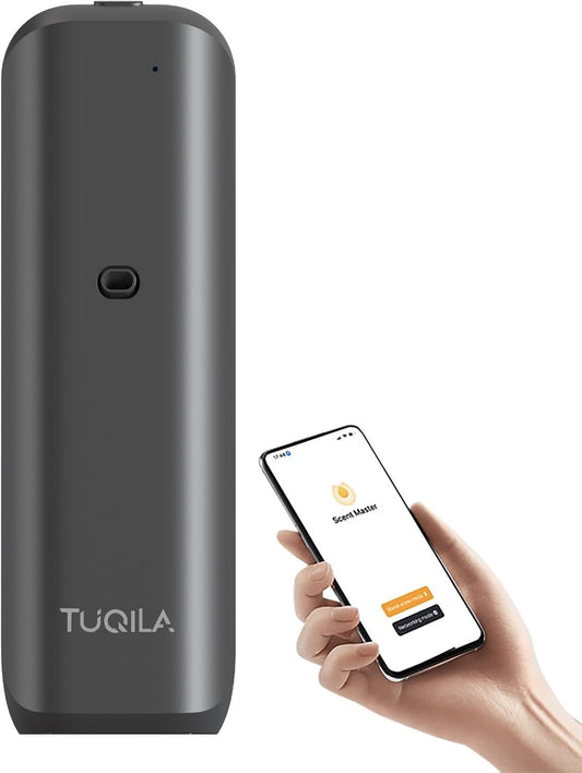 Tuqila Waterless Diffuser Plug in, Smart Scent Air Machine Essential Oil Diffuser, 100ML Up to 500Sq.Ft Coverage, APP Bluetooth Control, Cold Air Scent Aroma Diffusion for Home, Hotel, Office (Black)