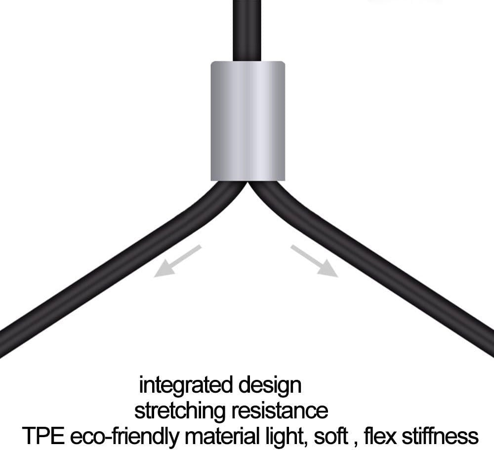 Combo Audio Adapters Cable Headphone Y Splitter with Mic and Audio Male to Female 3.5mm PC Headset Extension Stereo Jack Cables for Computer,Laptop,Earphone and More 3.9 Inch (Black)
