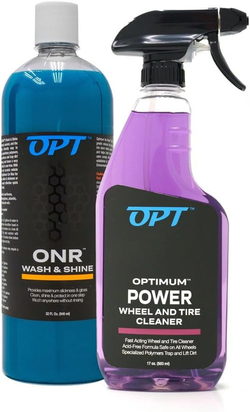 Optimum ONR and BRS - Big Red Sponge Car Cleaning Kit, 32 oz. No Rinse Wash and Shine and Car Wash Sponge for Detailing Cars, Trucks, Motorcycles, RV's and More