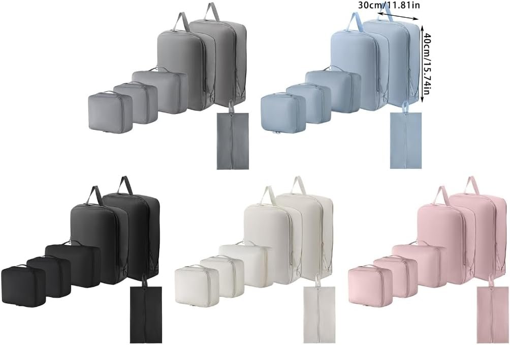 Vdaxvme 6Pcs Convenient Luggage Organizers Set Practical Nylon Packing Cubes Bags Efficient Luggage Organization Pouches