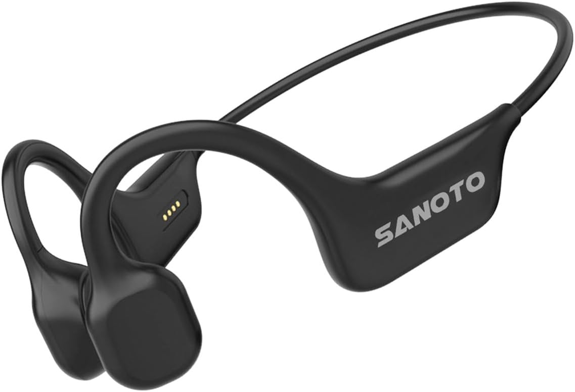 SANOTO Bone Conduction Headphones Wireless Open Ear Headphones IPX7 Waterproof Sweatproof Bluetooth Earphones Sport Headphones for Running Bicycle Cycling Workouts