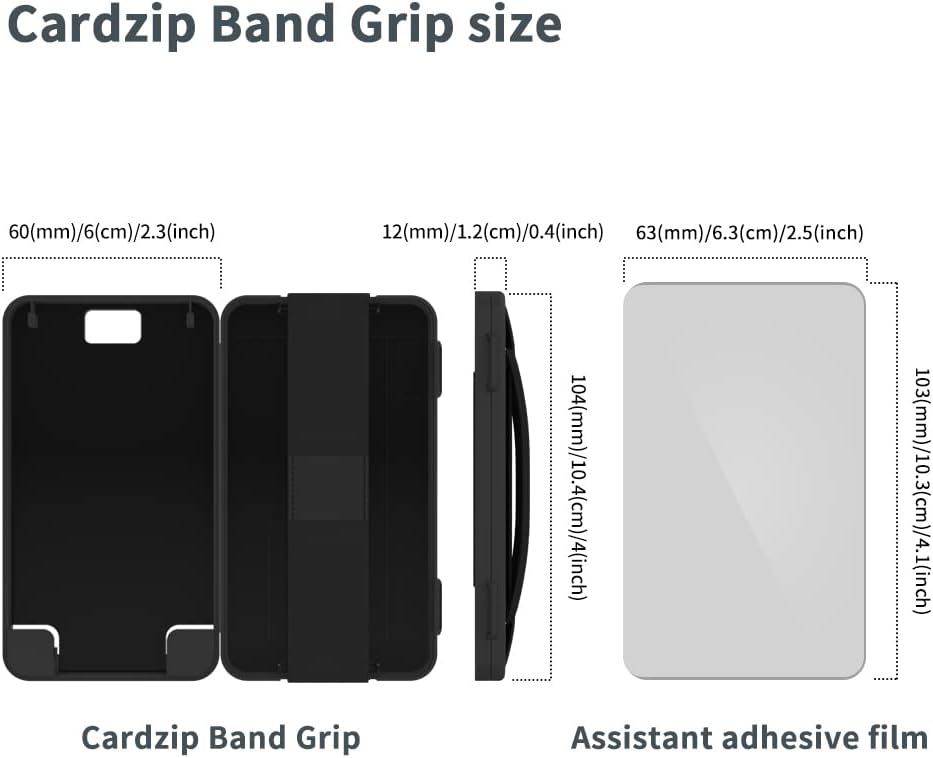 Sinjimoru Cell Phone Card Holder Wallet Case for Back of Phone, Secure Silicone Phone Stand. Card Zip 2 Black