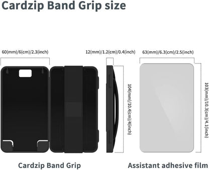 Sinjimoru Cell Phone Card Holder Wallet Case for Back of Phone, Secure Silicone Phone Stand. Card Zip 2 Black