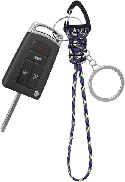 Paracord Keychain,Paracord Carabiner Clip with Strap - Quick Release Triangle Buckle Lock Clip for Women Men Outdoor Camping Hiking Travel Gear