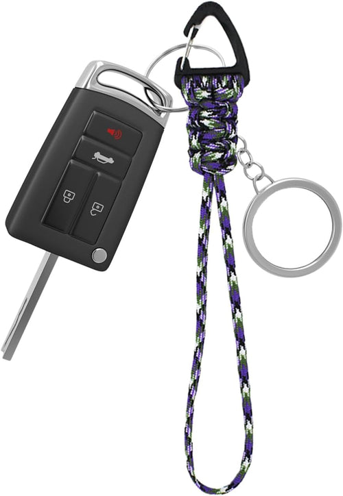 Paracord Keychain,Paracord Carabiner Clip with Strap - Quick Release Triangle Buckle Lock Clip for Women Men Outdoor Camping Hiking Travel Gear