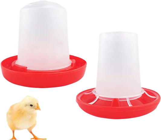 Chicken Feeder and Waterer Set | Automatic Chicken Feeders - Poultry Feeding & Watering Supplies for Farm Pet Outdoor Baby Barn Family Livestock Friends