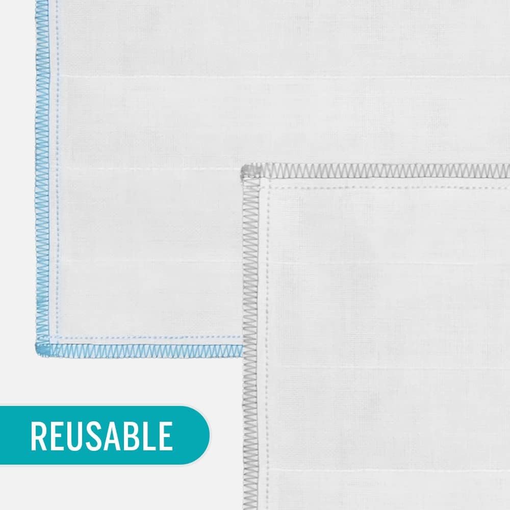 Molly's Marvelous Wood Fiber Cloths – 6-Pack Super Absorbent 8-Layer Dish Cloths, Reusable & Washable, White Microfiber (11.8" x 11.8") for Kitchen, Bath & All Surfaces