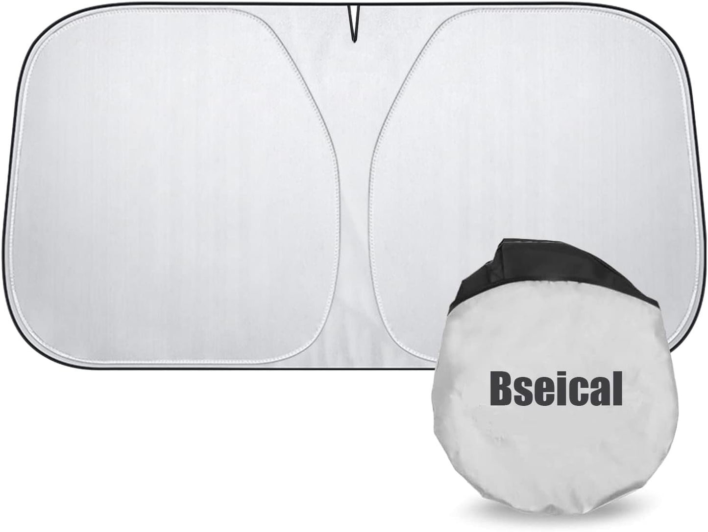 Car Sunshade Interior Windshield 136 x 65 cm, Car Sun Protection UV and Sun Heat Protection, Universal Car Windscreen Cover, Summer Accessories, Foldable, for Suv, Sedan