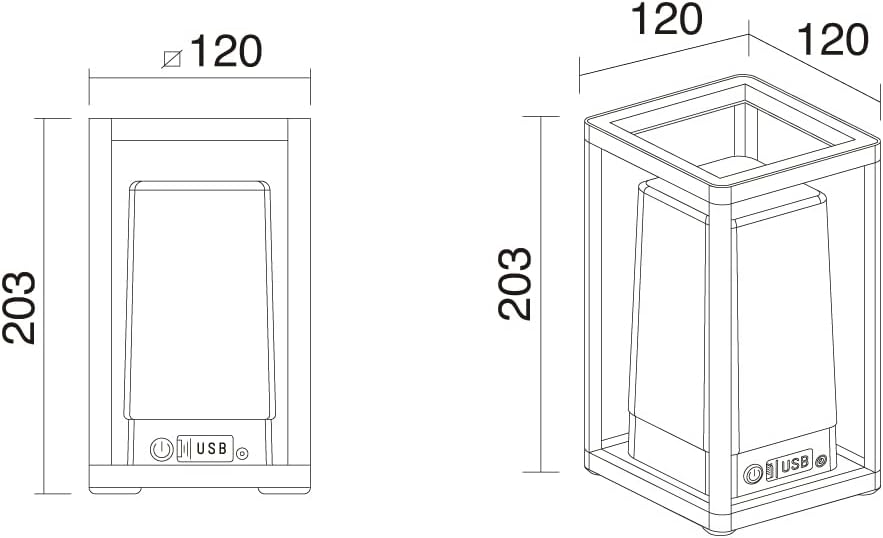 DOPO LIGHTING - Portable Rechargeable VENICE LED Anthracite SMD RGBW Smart+Wifi Outdoor IP44 Ideal for Patios, Gardens, Porches and Easy to Carry