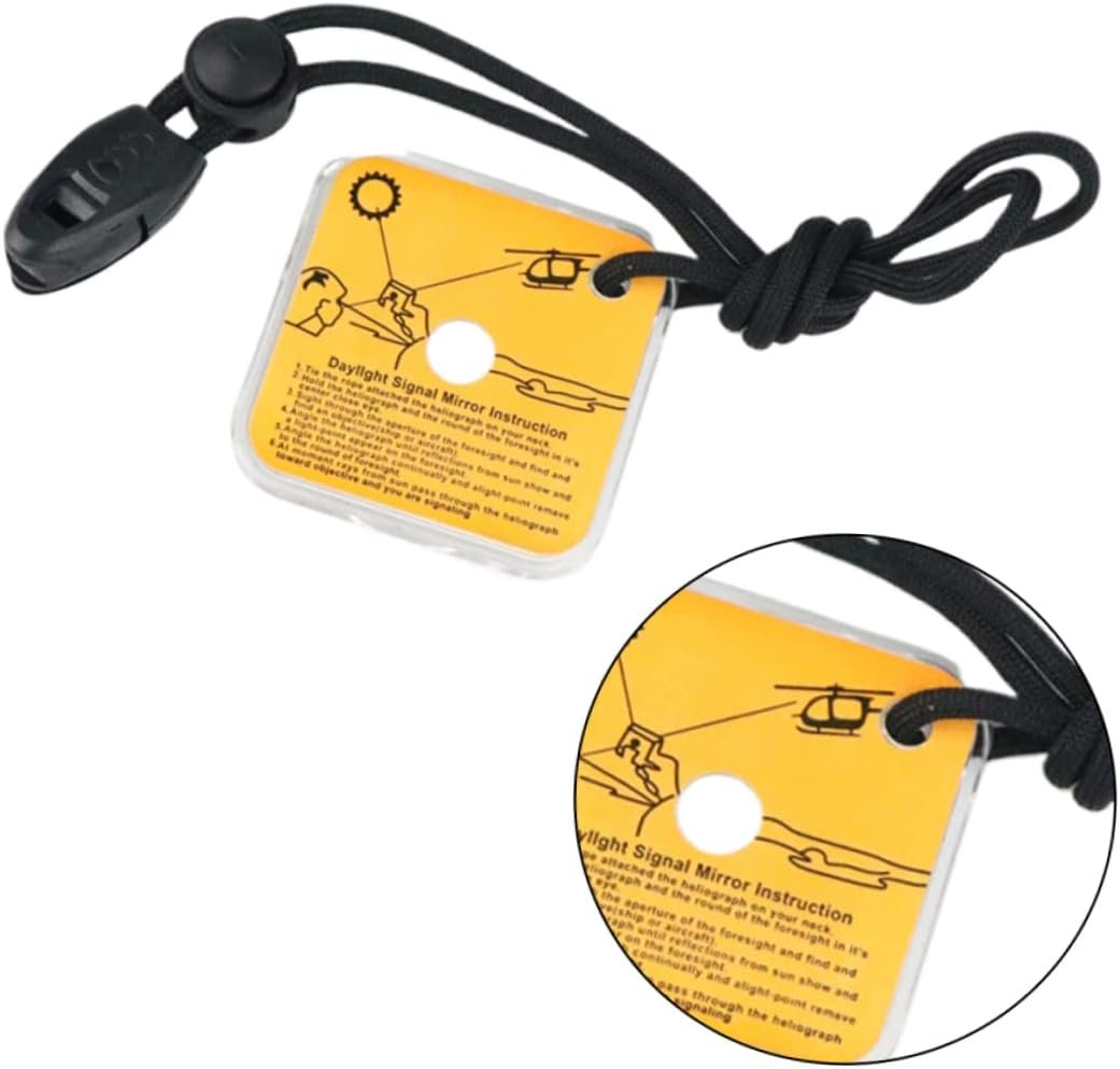 Toyvian Daylight Signal Mirror Outdoor Emergency Retroreflector for Survival Accurate Long Distance