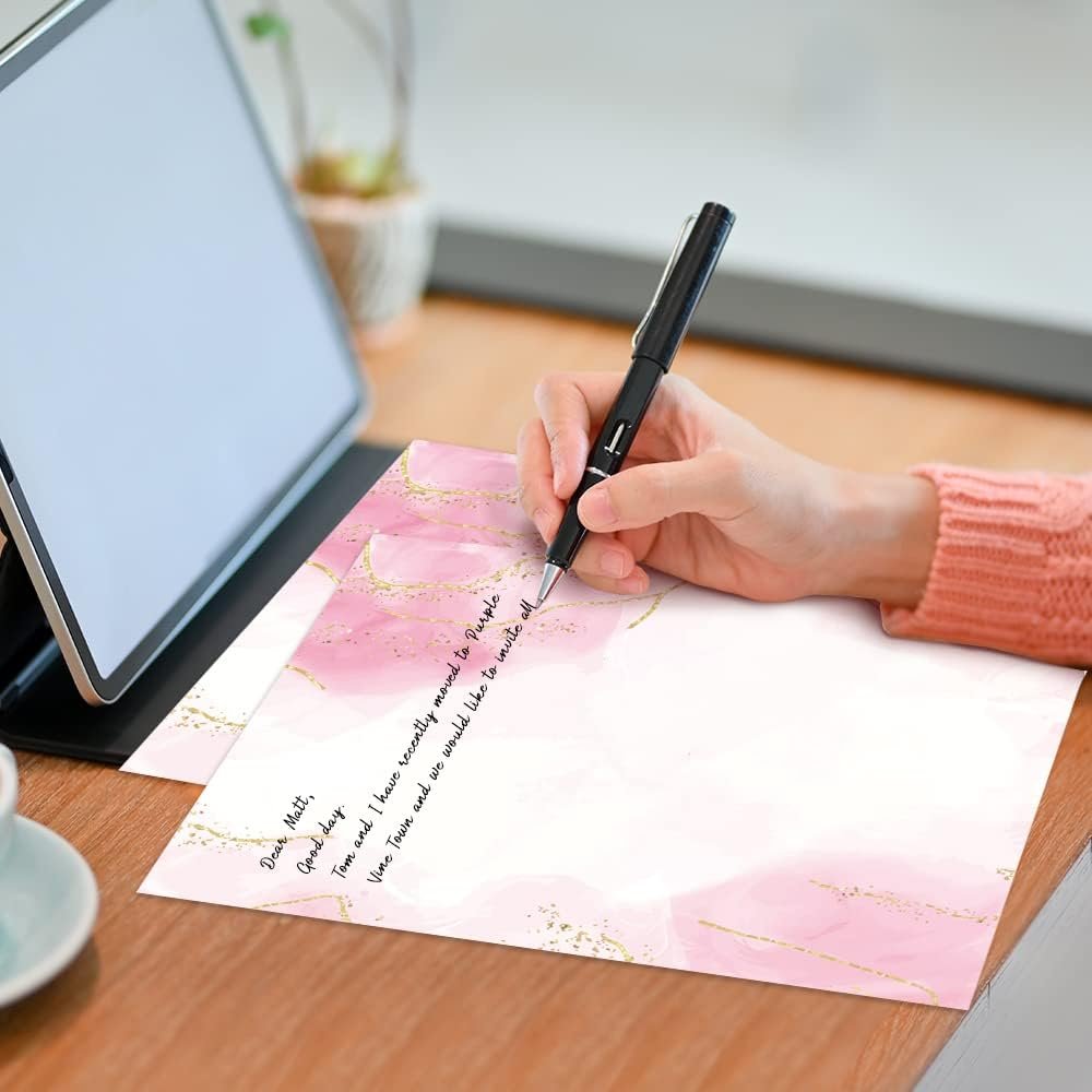 Paper Master Stationary Paper with Envelopes Set - Marble Stationery Paper Set with Letter Writing Paper-Letter Size (8.5 x 11 In), 36 Sheets + 24 Envelopes
