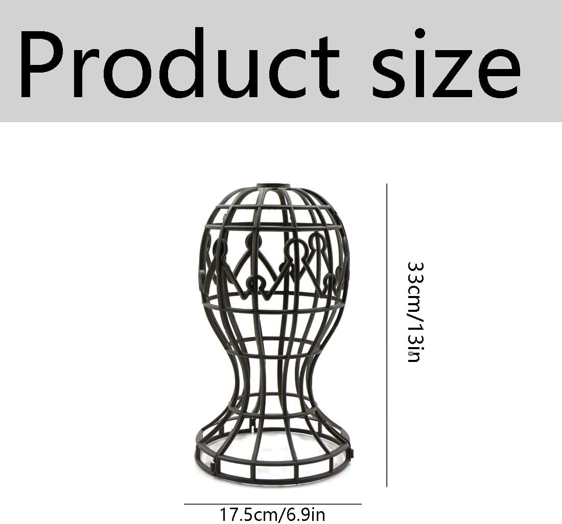 Plastic Wig Holder - Portable Wig and Hat Holder for All Wigs and Hats, Wig Display Tool, Tool Holder, Hat and Black Cap Holder