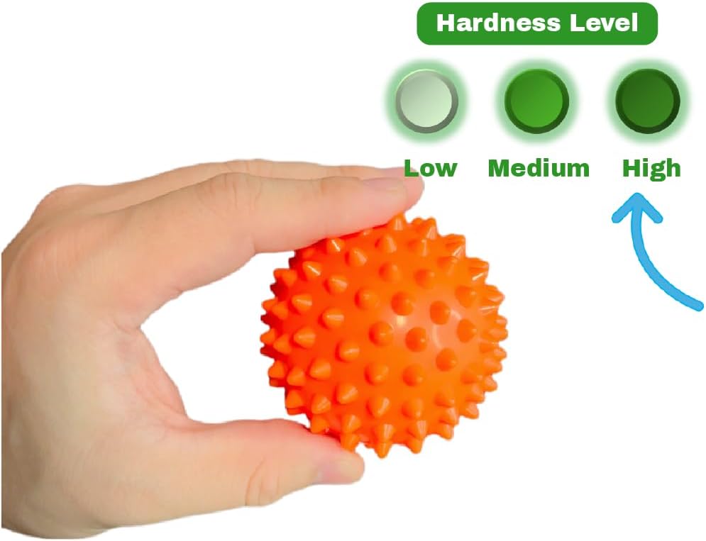 EverEpic Hard Spikeball Set Duo Pack Trigger Point Massage Balls Alleviate Muscle Pain Hard Spike ball for Perfect Pressure Point Relief, Plantar fasciitis Preventer (Orange & Black)
