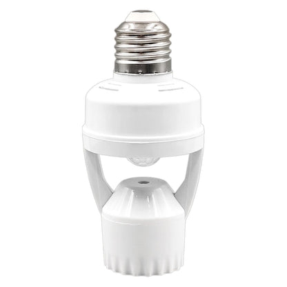 E27 Motion Activated Light Socket Adapter - Smart Bulb Holder With Auto On/Off Feature For Porch, Basement, And Storage Room - Motion Sensor Lamp Socket For Efficient Lighting Control - Ideal For