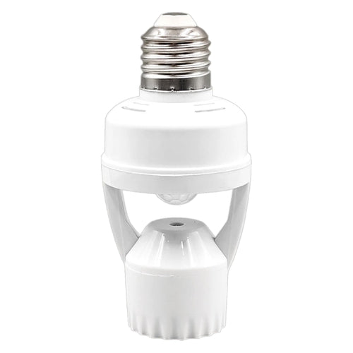 E27 Motion Activated Light Socket Adapter - Smart Bulb Holder With Auto On/Off Feature For Porch, Basement, And Storage Room - Motion Sensor Lamp Socket For Efficient Lighting Control - Ideal For