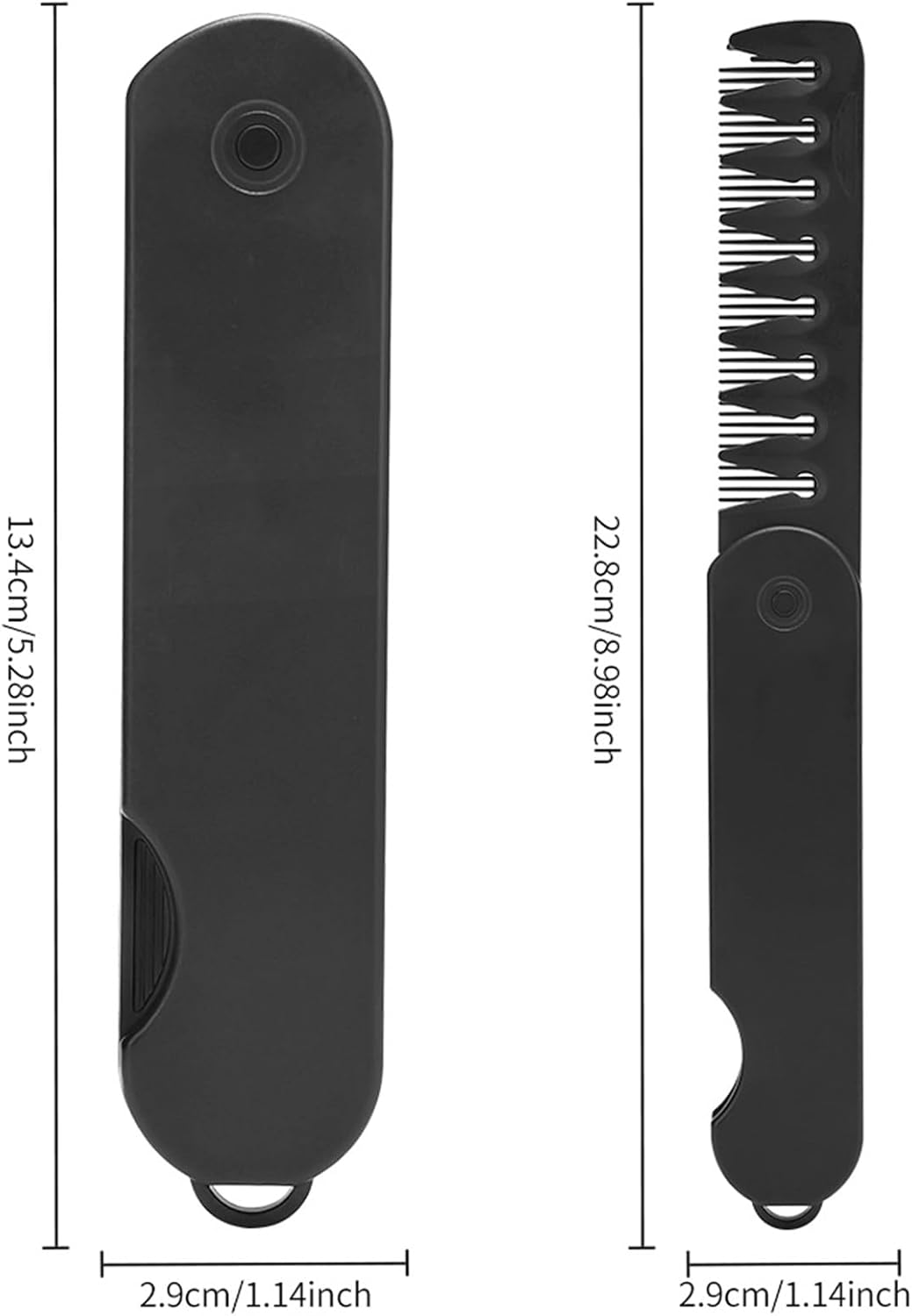 Folding Comb for Men - Pocket Hair Tool Foldable and Beard Comb for Travel | Compact Hair Care Comb - for Moustache, Beard and Hair on the Go