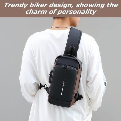 USB Charging Crossbody Bag with Durable Material, Anti Theft Lightweight Shoulder Backpack, Portable Shoulder Sling Bag, Adjustable Sling Tactical Bag for Outdoor Hiking Walking Biking Travel Cycling