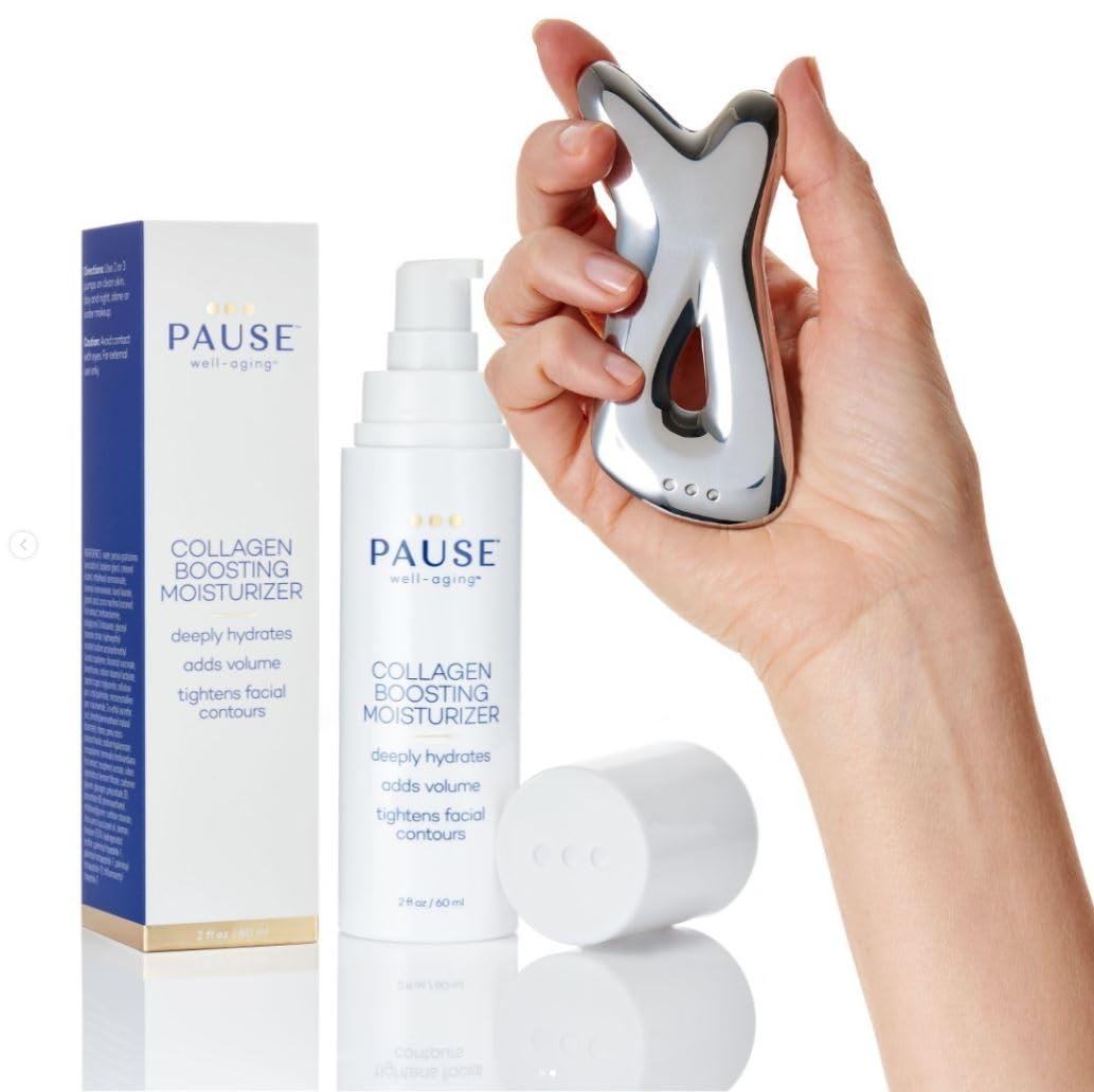 Pause Well-Aging Collagen Boosting Moisturizer - Peptide Rich Moisturizer For Skin Care - Hydrating Wrinkle Cream For Face - Made with Hyaluronic Acid, Vitamin B3 and Vitamin C - 2 fl oz