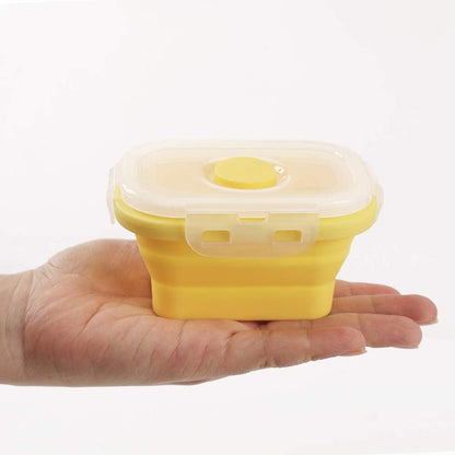 Cozihom Pack of 4, Collapsible Food Supplement Box, Collapsible Silicone Food Storage Container with Clip-on Lid, Portion Control Containers, Stackable, Space Saving, Microwave/ Fridge/ Freezer/Dishwasher Safe, BPA Free, 5 Oz