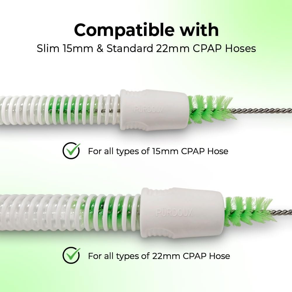 PURDOUX Purslim 6ft CPAP Hose Brush, CPAP Cleaner for Standard 22mm & Slim 15mm CPAP Hoses, CPAP Supplies and CPAP Accessories for CPAP Machines
